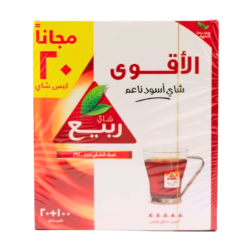ربيع الأقوى شاي اسود ناعم 100+20 كيس